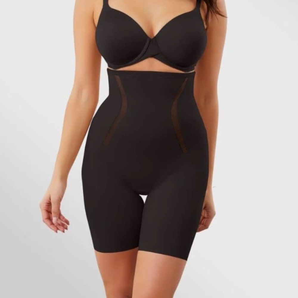 Maidenform Firm Black Foundation Garment Hi-Waist Thigh Belly Slimmer